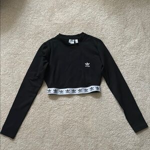 Adidas Black Long Sleeve Crop Top